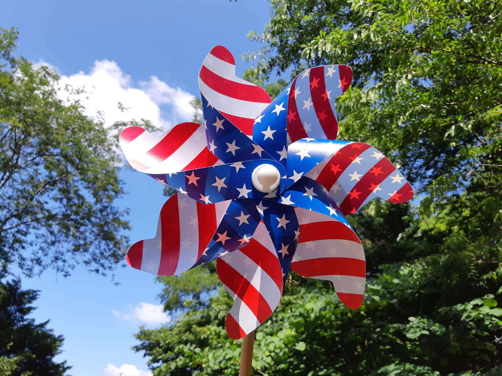 American flag wind spinner