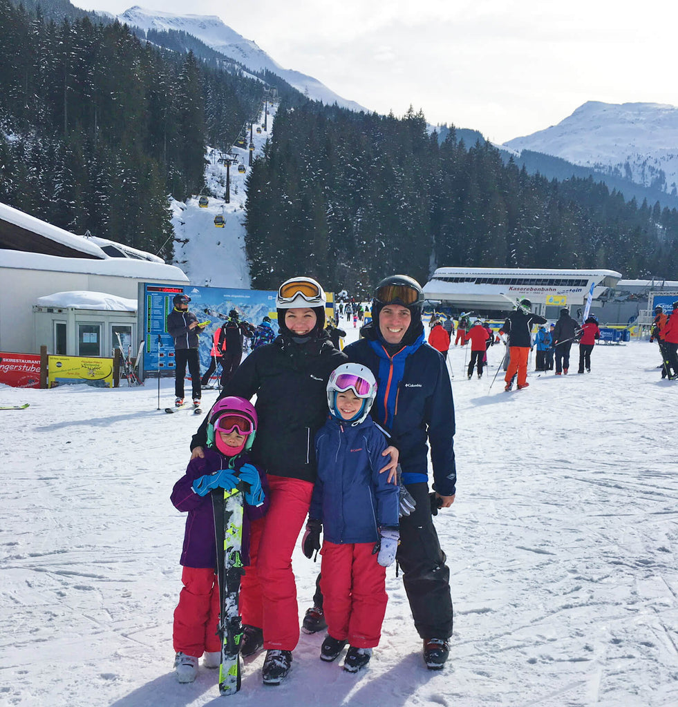 Joanna's family at ski resort ready to ski