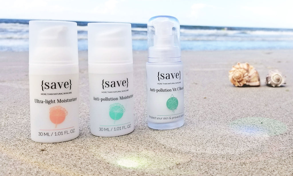 {save} products set out on the beach